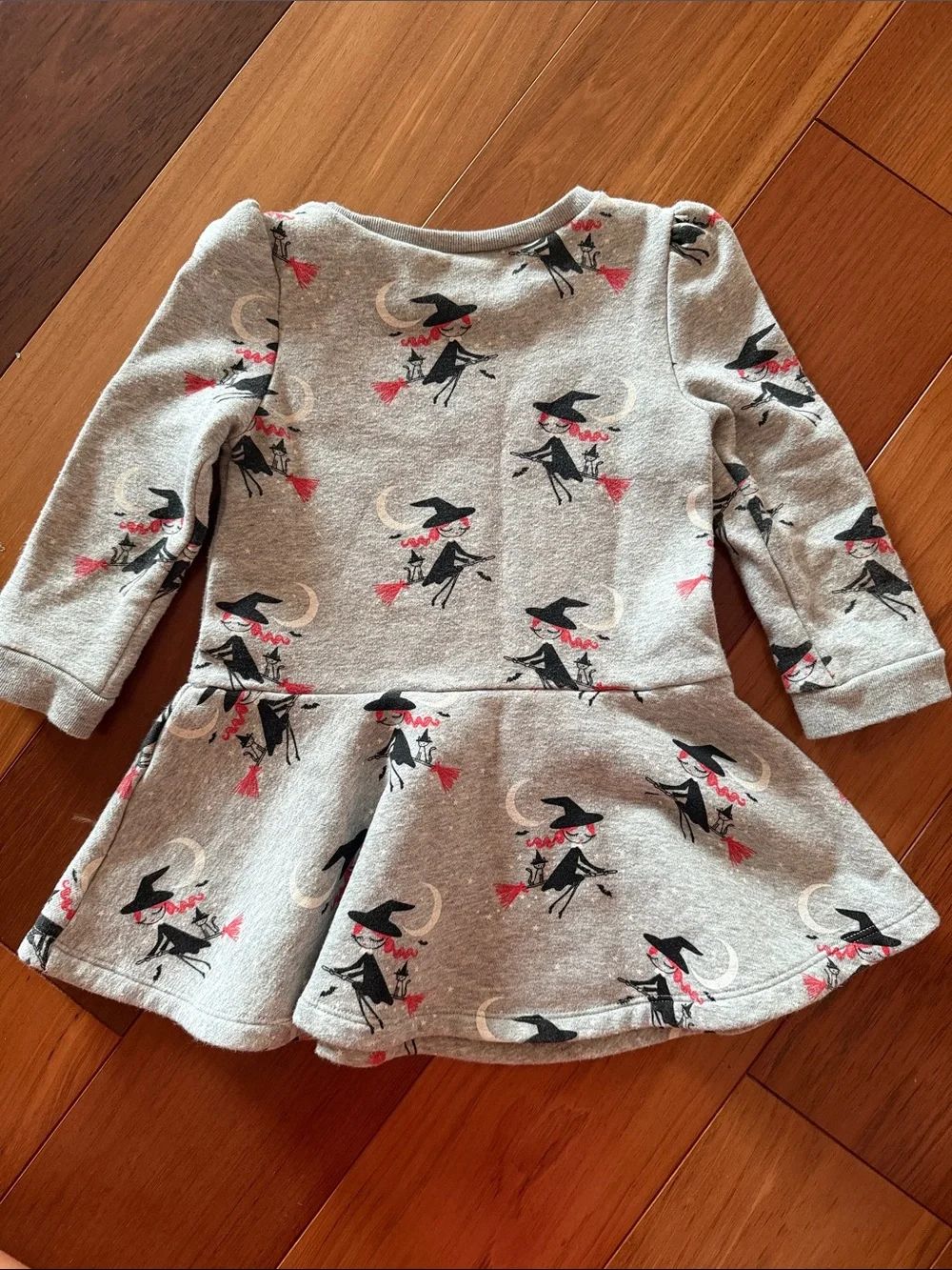 Baby Gap Girls' Grey Witch Print Swearshirt Dress